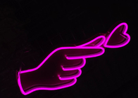 Silica Gel  Vasten Finger Heart Custom Neon Signs 200cm 12v